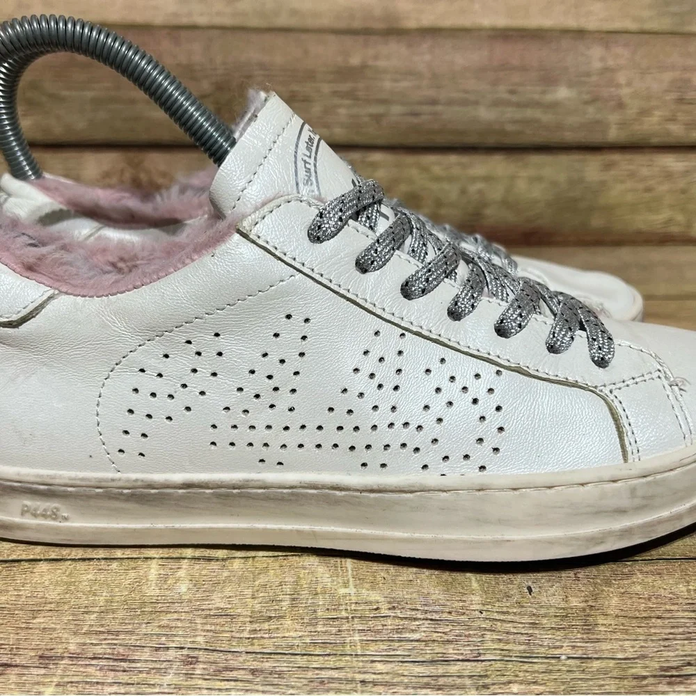 P448 Leather Faux Trim Low Sneakers